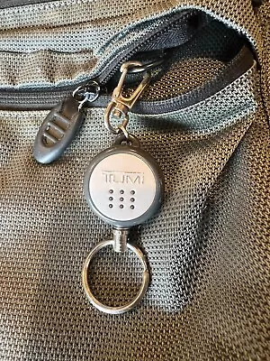 Tumi Grey & Silver Retractable Cord Key Fob Chain MINT COND W/Bag • $19.99