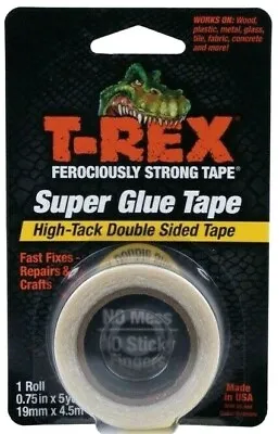 T-Rex Super Glue Clear Tape High Tack Double Sided Fast Fixes Repairs Crafts New • £6.48