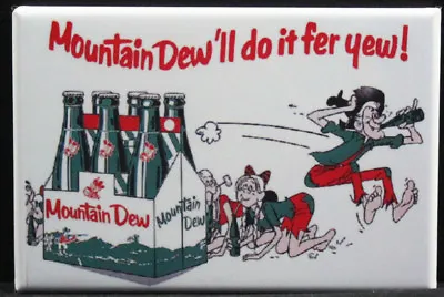 Vintage Mountain Dew Ad 2  X 3  Fridge / Locker Magnet.  • $6.39