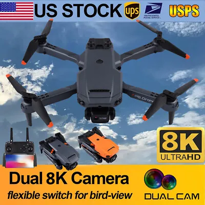 2022 New RC Drone With 8K HD Dual Camera WiFi FPV Foldable Quadcopter +3 Battery • $39.99