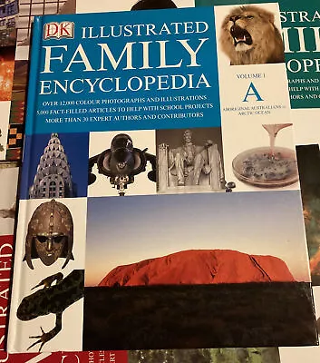 DK ILLUSTRATED FAMILY ENCYCLOPEDIA VOLUME 1 A HARDBACK BOOK Very Good Colourful • £3.99
