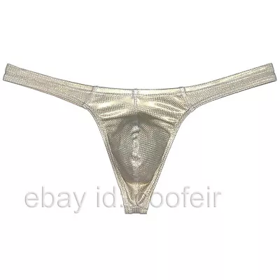 Men's Fabulous Metallic Bikini Thong Underwear Classical Pouch T-back  Lingeries • $6.99