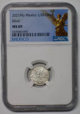 2021 Mexican Silver 1/20 Onza Coin Ngc Ms 69 • $29.99