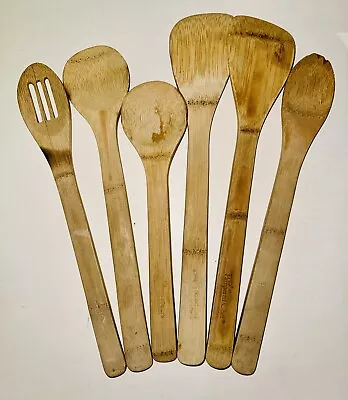 6 Beige Bamboo Pampered Chef Kitchen Spatulas • $14.99