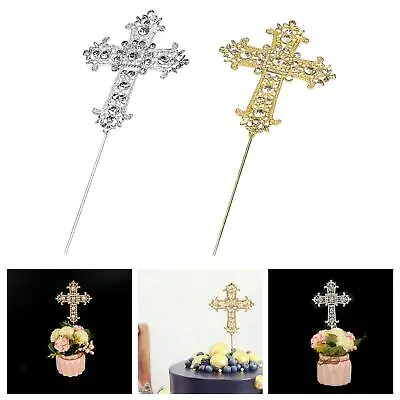 £6 • Buy Religious Baptism Cross Cake Topper Diamond Keepsake Decoration Vintage Cake