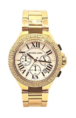 MICHAEL KORS Camille Womens Gold Watch White Dial Glitz Crystals MK6994 • $99