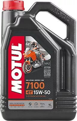 Motul 104299 7100 15W-50 Motor Oil Full Synthetic Motorcycle Engine Lubricant • $49.77