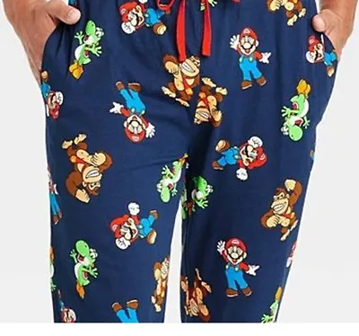 Mens Super Mario Bros. Pajama Pants (Size M) Sleep Lounge 100% Cotton Nintendo • $19.99