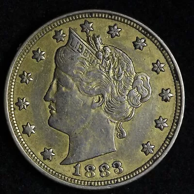1883 Liberty V Nickel AU RACKETEER E153 TL • $20