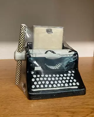 Ceramic Typewriter Memo Pad Holder With Pen 2004 Marco Fabiano Desktop Display ! • $29.99