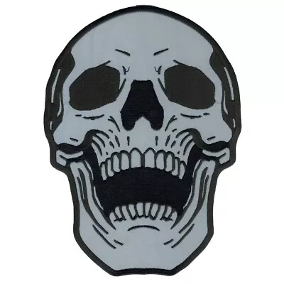 REFLECTIVE Live Free Gothic Skull Jacket Vest Back Patch | Iron On Or Sew 10 X7  • $17.99