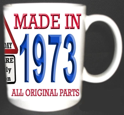 £9.99 • Buy HAPPY 50th BIRTHDAY YEAR MUG, CELEBRATION GIFT PERSONALISED ADD NAME BORN 1973