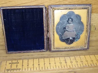 Victorian Cased Daguerreotype Photograph Of Young Girl - Leather Cased Image • $63.13