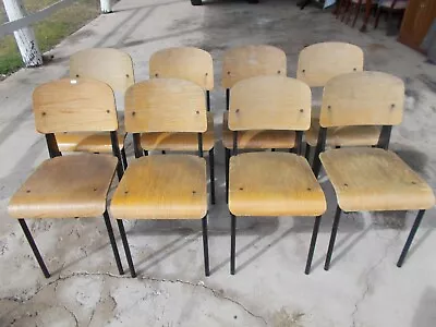 2 X Retro Minimalistic 1970's Chairs Steel And Timber Good Condition $70 O.n.o • $70