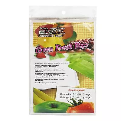 Green Bags For Fruits And Veggies Reusable Vegetable Bags For Refrigerator Fo... • $20.62