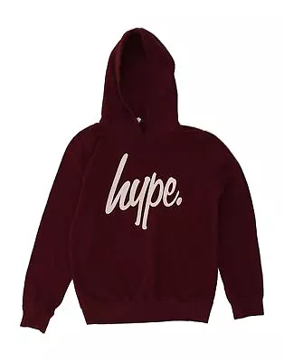 HYPE Mens Slim Graphic Hoodie Jumper XL Burgundy Cotton AG06 • $30.09