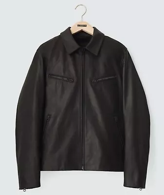 Rag & Bone Oliver Leather Biker Moto Jacket Black Cow Leather Sz XXL NWT $1295 • $499.99