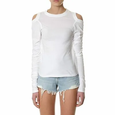 NWT T By Alexander Wang Twisted Wrap Hybrid White Top T-Shirt Sz XS • $79