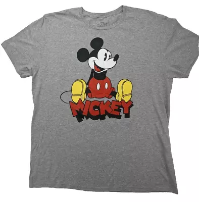 Walt Disney T-Shirt Ladies XL Mickey Mouse Gray Heather T-Shirt Cotton • £23.16