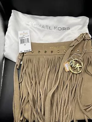 Michael Kors “Billy” Khaki Suede Fringe Billy Shoulder Bag NEW! • $125