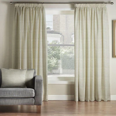 £43.97 • Buy Montgomery Curtains Pencil Pleat Bali Grey Brown Beige 117 W X 137cm D 