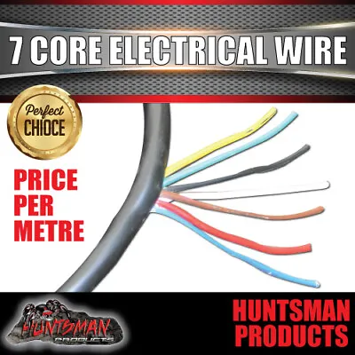 7 Core Electrical Wire Per Metre. Od 8.2mm 38/0.15 Trailer Caravan Part • $2.50