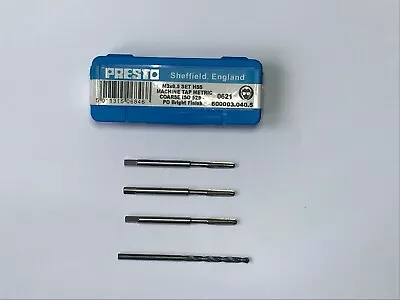 £11.25 • Buy Presto 3 Piece Metric Tap Set First, Second, Plug And Hss Tapping Drill