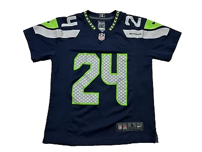 Nike On Field MARSHAWN LYNCH #24 Seattle Seahawks Jersey Size Youth Kids Small 8 • $37.95