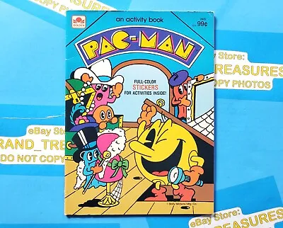 *VINTAGE* 1983 GOLDEN PAC-MAN ACTIVITY BOOK Bally Midway 80s Stickers Coloring  • $14.95