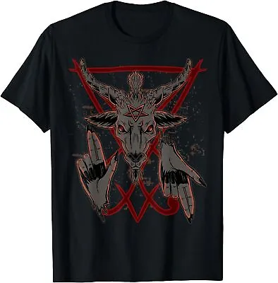 Baphomet Devil Demon Goat Pentagram Lucifer Goth 666 Satanic T-Shirt Size S-5XL • $18.99