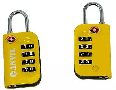 Travel Luggage Lock 4-Digit Combination Yellow Padlock For Suitcase Tsa Approved • $11.99