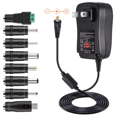 $13.99 • Buy 30W 3-12V DC Adapter Power Supply For Multi Voltage Wall Charger Cord Universal