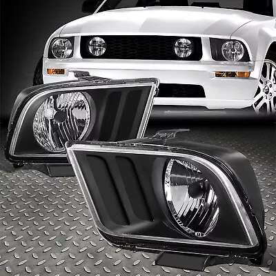 For 05-09 Ford Mustang S197 Pair Black Housing Headlight Replacement Head Lamps • $54.88