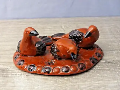 Redware Pottery Bell Birds By James Nyeste 1986 Seven Valleys PA • $75