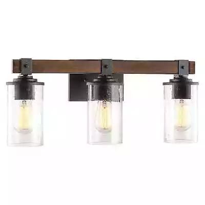 Kira Home Brentwood 22.5  3-Light Farmhouse Vanity / Bathroom Light + Seeded Gla • $37.96