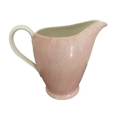 Grindley Jug Pitcher Pink Vintage Speckled Beige Handle Vase Decorative MCM 50's • £13.49