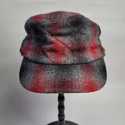 Vintage Pendleton Virgin Wool Hunting Cap Size Medium Red & Gray Wool Ear Flaps • $21.95