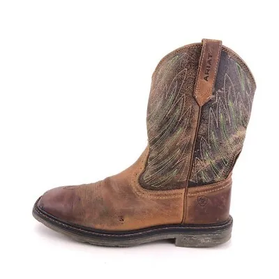 Ariat Maverick Western Work Boots Mens Size 9.5 D EUR 42.5 Brown Leather Cowboy • $65