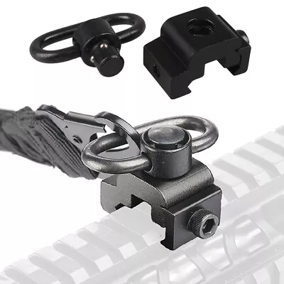 2pcs Quick Release Detach QD Sling Swivel Attachment W/20mm Picatinny Rail Mount • £9.99