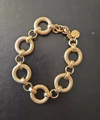 Dolce Vita Italy 18K GP Over Bronze Textured Circle Chunky Link Bracelet • $11