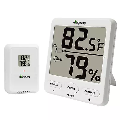 $10.50 • Buy Wireless Hygrometer Indoor Outdoor Temperature And Humidity Gauge For Room Monit