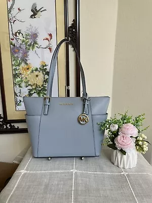 NWT Michael Kors  Jet Set East West Top Zip Tote Pale Blue • $119.99