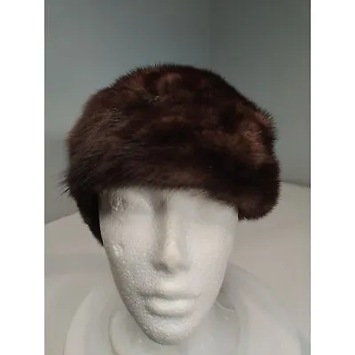 Vintage Dark Brown Mink Beret Style Hat From Canada 20.5  • $100