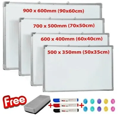 Magnetic Whiteboard Small Large White Board Dry Wipe Notice Office School Home • £19.99