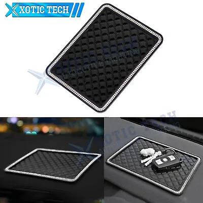 Large Anti-Slip Car Dashboard Sticky Pad Mat GPS Phone Holder Black W/ Crystal • $7.98