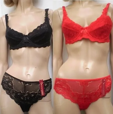 £12.99 • Buy Complimentary Bra With Lace Panty/Thong Set Mix & Match Sizes From 8 To 40 DD
