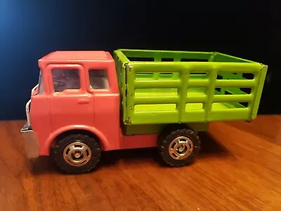 Vintage Marx 1971 Pressed Steel Green & Red Panel Stake Truck MCMLXXI Marx Japan • $29.95