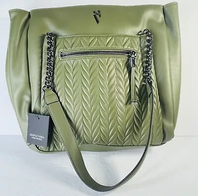 Simply Vera Wang Rockbridge Tote Bag Purse Ruched Moss Green New With Tags • $40