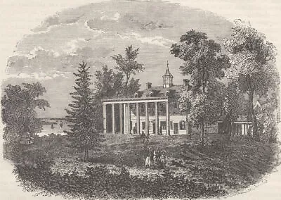 WASHINGTON. Washington's House Mount Vernon C1880 Old Antique Print Picture • $7.40