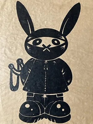 Drawing Ink Graffiti Painting On Paper Portrait Rabbit Bad Rab Rabbit Signed • $125.06